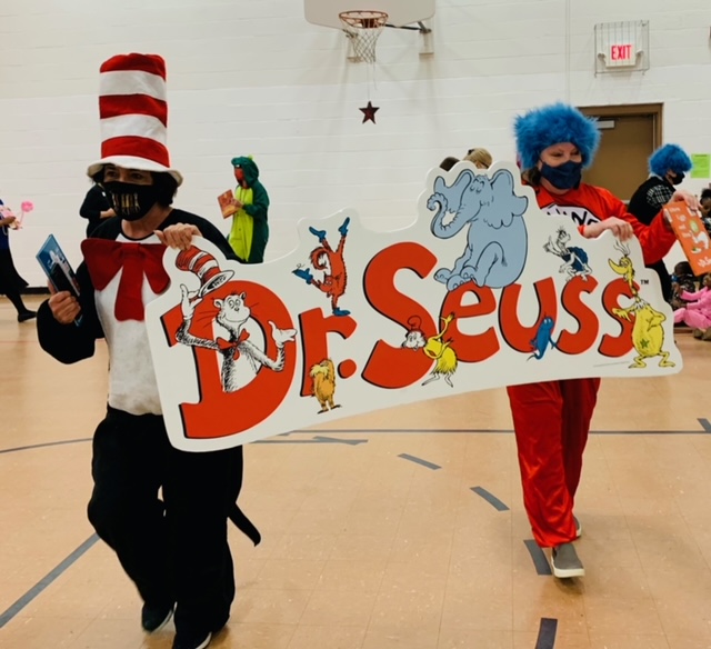 Dr Suess characters at urban league MLK event 
